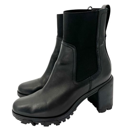 Rag & Bone Shiloh Boot Size 40 US 10 Black Leather Lug Sole Chelsea Ankle Bootie - Picture 1 of 14